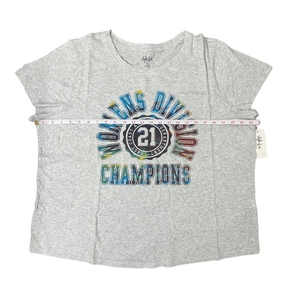 NWT Style & Co Women’s Division Champions Gray T-Shirt - Size 1X - Picture 10 of 10